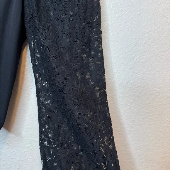 Abercrombie and Fitch Black Lace Puff Sleeve Crop Top Size Medium - Picture 2 of 4